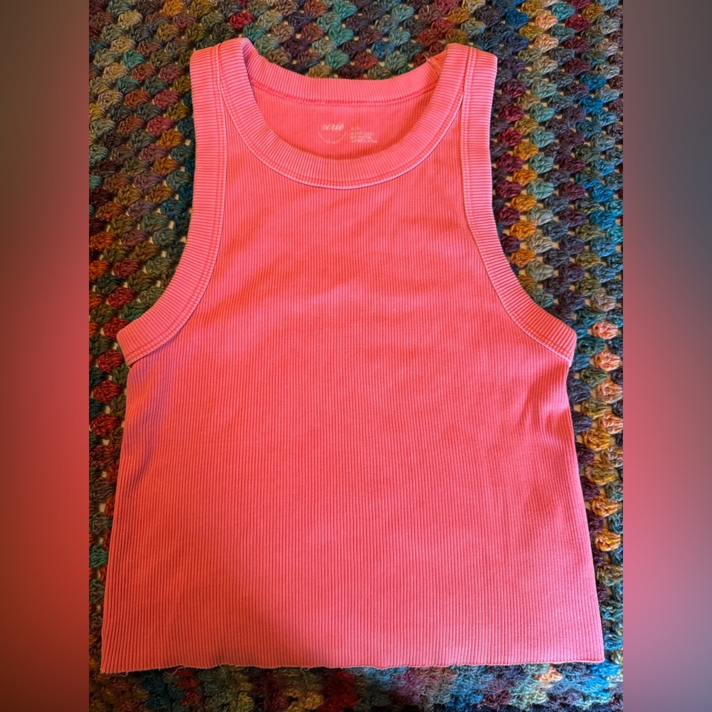 aerie Ribbed Tank Top - Hot Pink